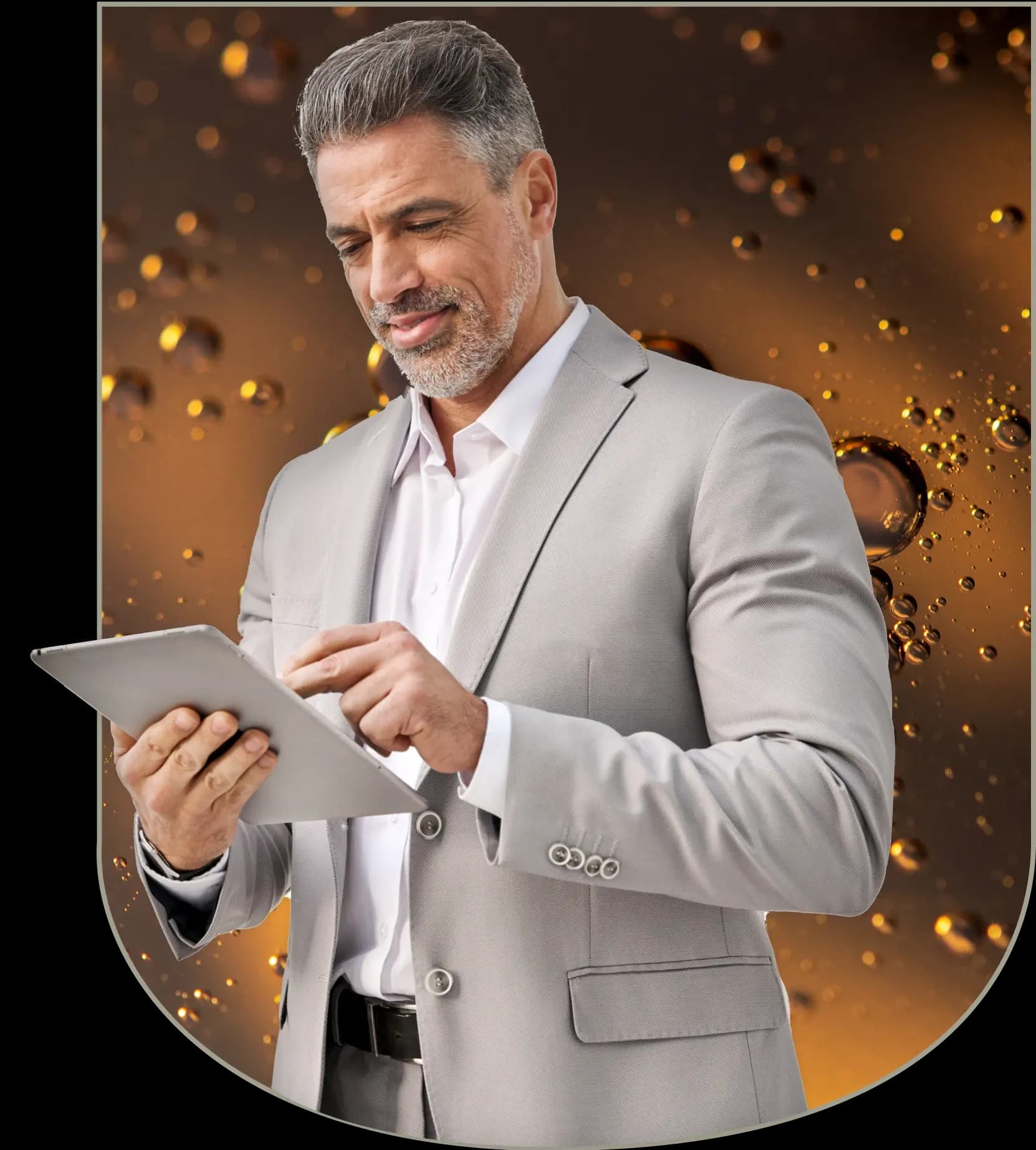 Illustration of a man representing Research